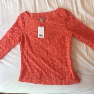 Peach/coral patterns shirt
